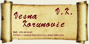 Vesna Korunović vizit kartica